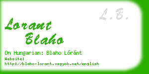 lorant blaho business card